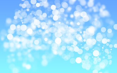 Blue christmas background with bokeh lights