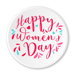 happy womens day circle isolated