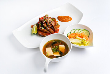 asian set on the white background