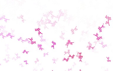 Light Pink, Red vector doodle background with branches.