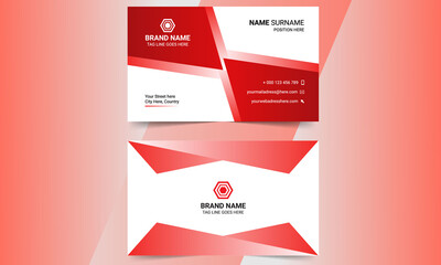 Red And White Elegant Business Card
