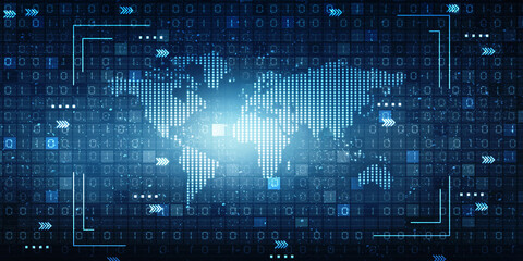 2d illustration world map abstract background