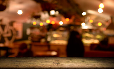 dark brown top of bar and free space for your glass