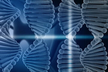 Obraz premium 3d render of dna structure, abstract background