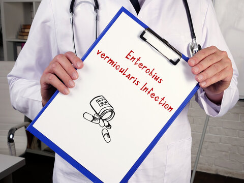 Medical concept about Enterobius vermicularis Infection with sign on the piece of paper.