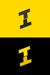 Obraz premium I font letter logo, lightning flash power design. For energy labels, rock music posters, superhero print and more