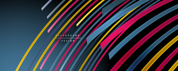 Fototapeta premium Abstract colorful lines vector background. Internet, big data and technology connections concept, abstract template