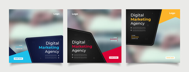 Digital business marketing banner for social media post template 