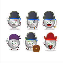 Cartoon character of hand saw with various pirates emoticons