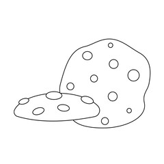 Oatmeal cookies with raisins or chocolate. Contrary vector image.