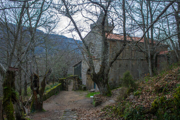 Obraz premium Parada de Sil, Spain. The Mosteiro de Santa Cristina de Ribas de Sil, a Romanesque monastery in Galicia