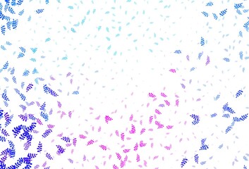 Light Pink, Blue vector elegant template with leaves.