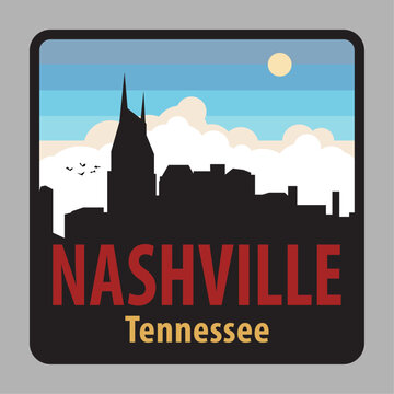 Label or sign with name of Nashville, Tennessee