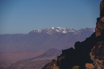 Hiking Jebel Sirwa at sunrise, the highest peak of Antiatlas mountain range, 3304 m