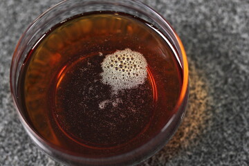 Maple syrup in glass bowl