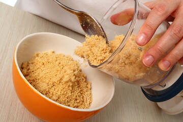 Making Chocolate Hazelnut Meringue Cake