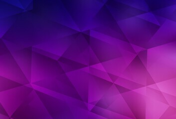 Dark Purple vector shining triangular background.
