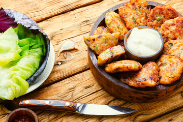 Tasty vegetable cutlet from cabbage