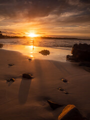 Beautiful Seaside Sunset in Portrait Mode Noosa