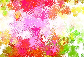 Light Pink, Green vector elegant pattern with branches.