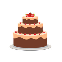 Birthday Cake Flat Icon for Your Design, Vector Illustration