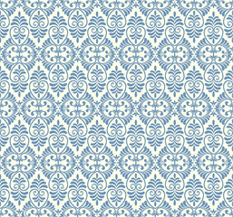 Fototapeta premium Seamless light background with grey pattern in baroque style. Vector retro illustration. Ideal for printing on fabric or paper for wallpapers, textile, wrapping. 