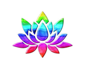 Lotus Zen Mandala symbol, LGBT Pride Flag Color illustration