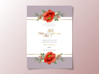 beautiful and elegant floral wedding invitation card template