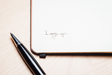 Note book with the words 