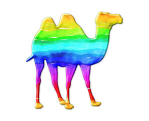 Camel animal LGBT Gay Flag Color illustration