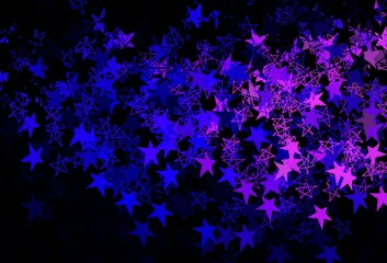 Obraz na płótnie Canvas Dark Purple, Pink vector pattern with christmas snowflakes, stars.