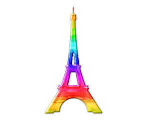 Eiffel Tower LGBT Gay Flag Color illustration