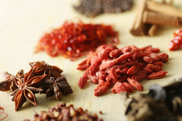 中華のスパイスと中華素材