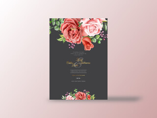 beautiful and elegant floral wedding invitation card template