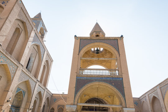 Bell tower of  Holy Savior Cathedral, or  Church of the Saintly Sisters or Vank cathedral in Isfahan, Iran