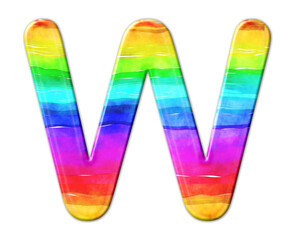 w Alphabet LGBT Gay Flag Color illustration