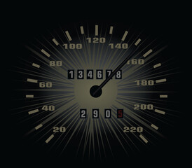 Retro speed meter. vector illustration