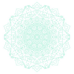 mandala green on white background. A floral design.