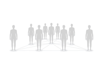Silhouettes people connections. vector illustration