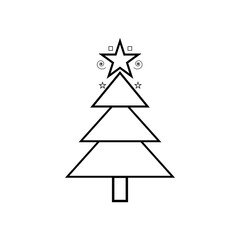 Christmas tree and star simple icons