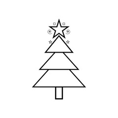 Christmas tree and star simple icons