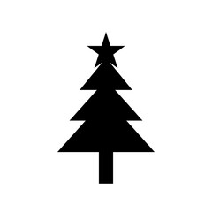 Christmas tree black icon. New year icons