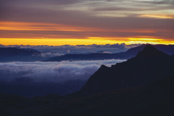 Indian summer hiking in the mountains of Sutjeska national park, Montenegro