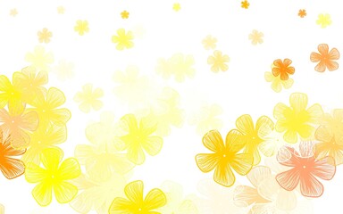 Light Green, Yellow vector elegant background with flowers.