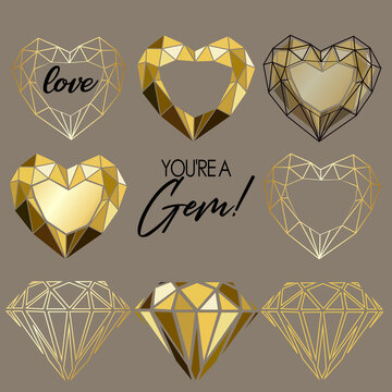 Modern geometric diamond gem. Vecror art illustration.	