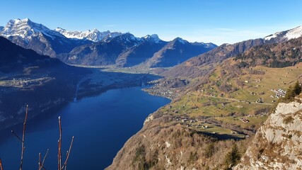 See mit Alpen, Morgensonne