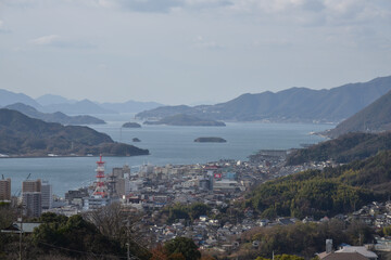 日本の広島県尾道市の美しい風景