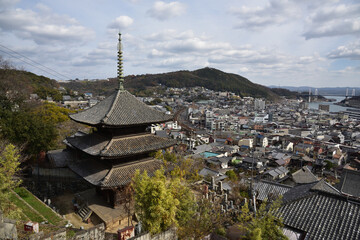 日本の広島県尾道市の美しい風景