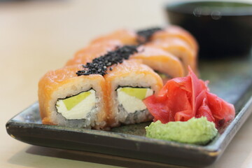 sushi with salmon