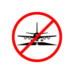 Do not fly icon. No aircraft access icon isolated on white background